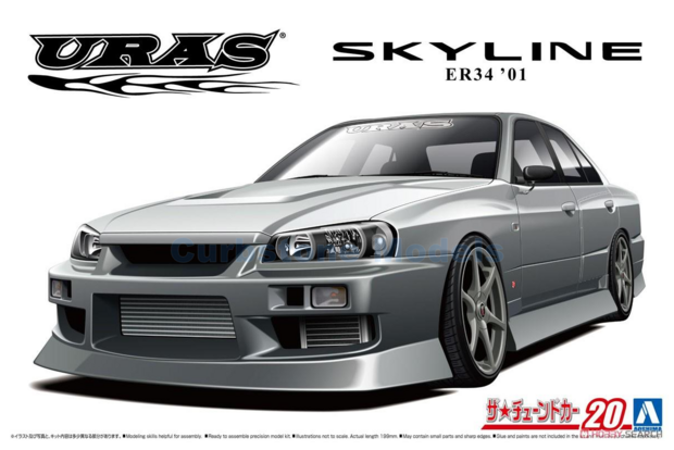 Product 1:43 | Aoshima AO06134 | Nissan Uras Skyline ER34 Silver 2001