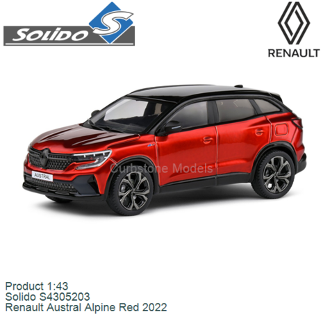 Product 1:43 | Solido S4305203 | Renault Austral Alpine Red 2022