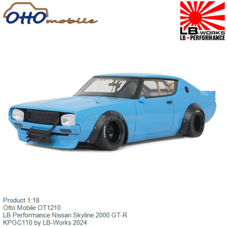 Product 1:18 | Otto Mobile OT1210 | LB Performance Nissan Skyline 2000 GT-R | KPGC110 by LB-Works 2024