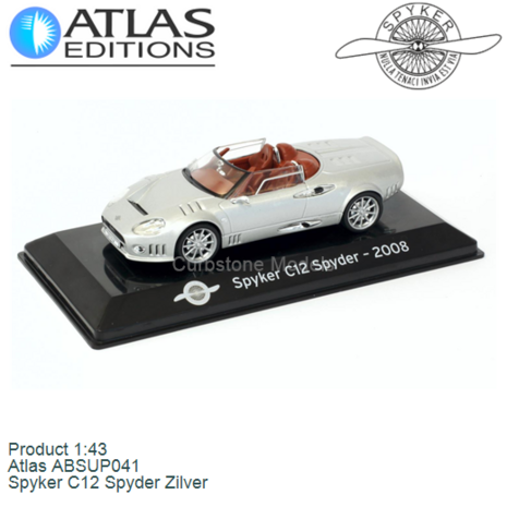 Product 1:43 | Atlas ABSUP041 | Spyker C12 Spyder Zilver