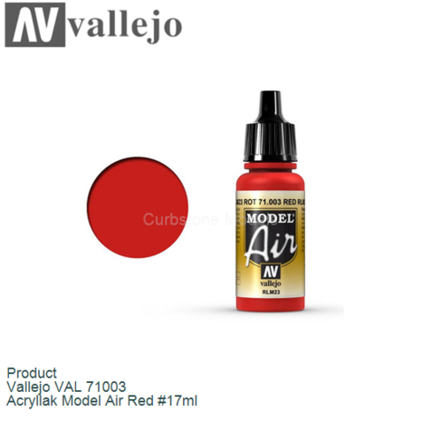 Product  | Vallejo VAL 71003 | Acryllak Model Air Red #17ml