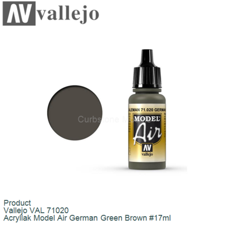 Product  | Vallejo VAL 71020 | Acryllak Model Air German Green Brown #17ml