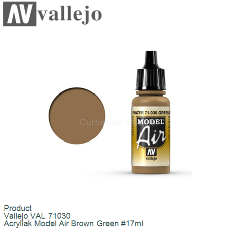 Product  | Vallejo VAL 71030 | Acryllak Model Air Brown Green #17ml