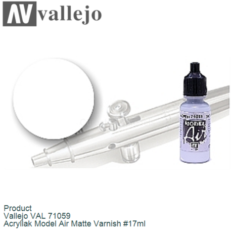 Product  | Vallejo VAL 71059 | Acryllak Model Air Matte Varnish #17ml