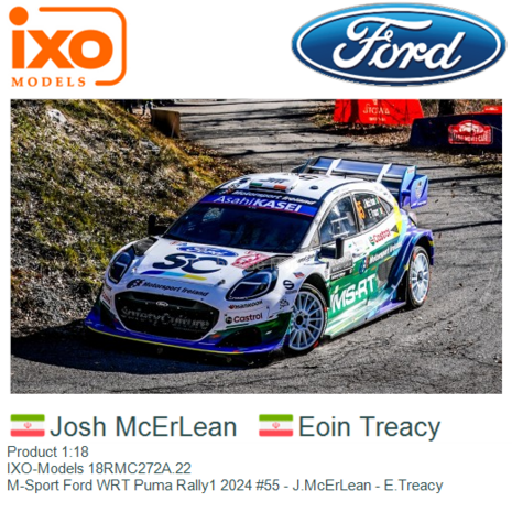 Product 1:18 | IXO-Models 18RMC272A.22 | M-Sport Ford WRT Puma Rally1 2024 #55 - J.McErLean - E.Treacy