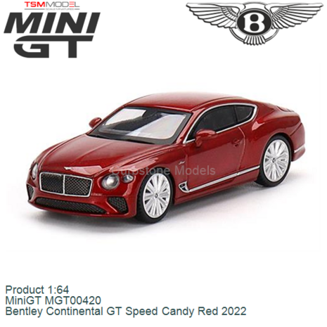 Product 1:64 | MiniGT MGT00420 | Bentley Continental GT Speed Candy Red 2022