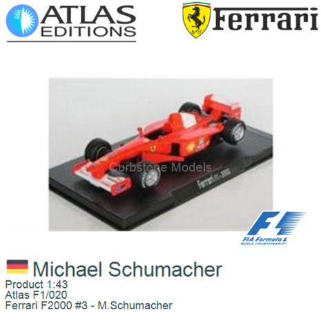 Product 1:43 | Atlas F1/020 | Ferrari F2000 #3 - M.Schumacher