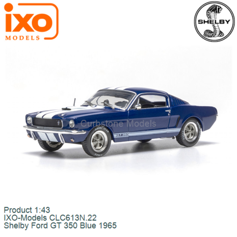 Product 1:43 | IXO-Models CLC613N.22 | Shelby Ford GT 350 Blue 1965