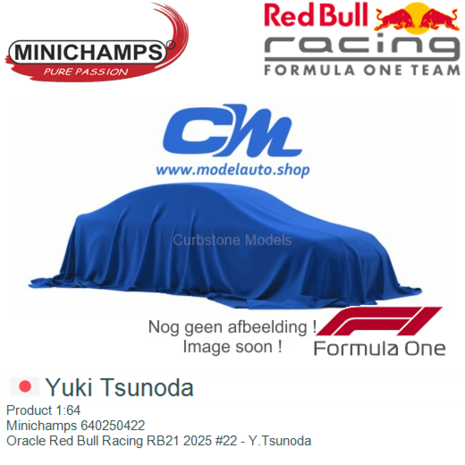 Product 1:64 | Minichamps 640250422 | Oracle Red Bull Racing RB21 2025 #22 - Y.Tsunoda