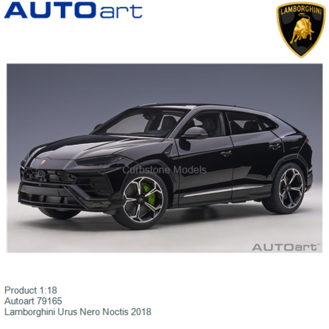Product 1:18 | Autoart 79165 | Lamborghini Urus Nero Noctis 2018