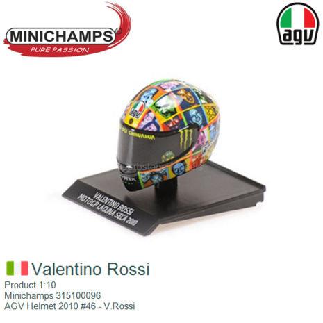 Product 1:10 | Minichamps 315100096 | AGV Helmet 2010 #46 - V.Rossi
