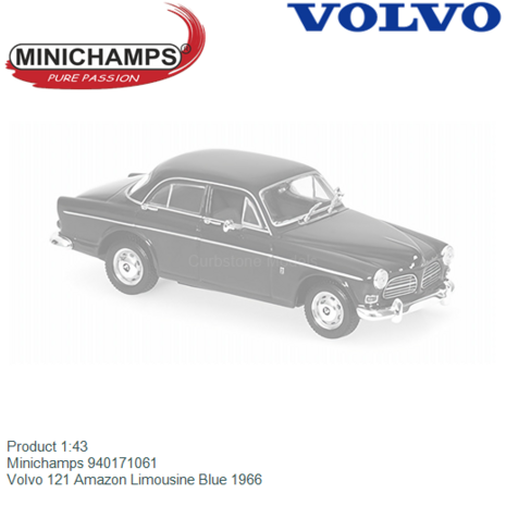 Product 1:43 | Minichamps 940171061 | Volvo 121 Amazon Limousine Blue 1966