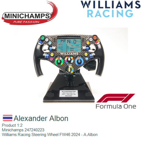 Product 1:2 | Minichamps 247240223 | Williams Racing Steering Wheel FW46 2024 - A.Albon