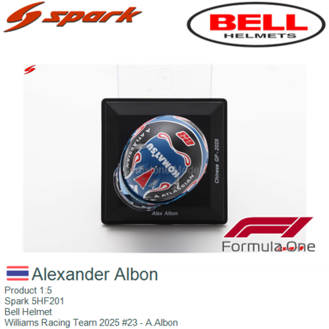Product 1:5 | Spark 5HF201 | Bell Helmet | Williams Racing Team 2025 #23 - A.Albon