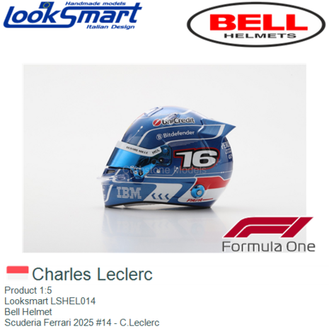 Product 1:5 | Looksmart LSHEL014 | Bell Helmet | Scuderia Ferrari 2025 #14 - C.Leclerc