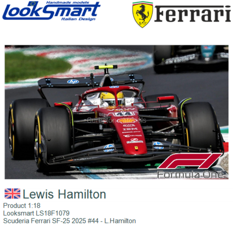 Product 1:18 | Looksmart LS18F1079 | Scuderia Ferrari SF-25 2025 #44 - L.Hamilton