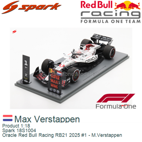 Product 1:18 | Spark 18S1004 | Oracle Red Bull Racing RB21 2025 #1 - M.Verstappen