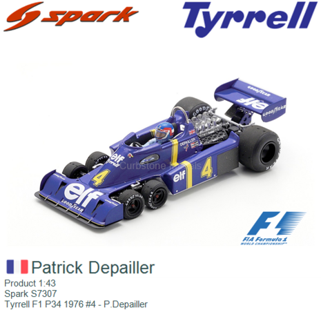 Product 1:43 | Spark S7307 | Tyrrell F1 P34 1976 #4 - P.Depailler