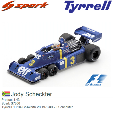 Product 1:43 | Spark S7306 | Tyrrell F1 P34 Cosworth V8 1976 #3 - J.Scheckter