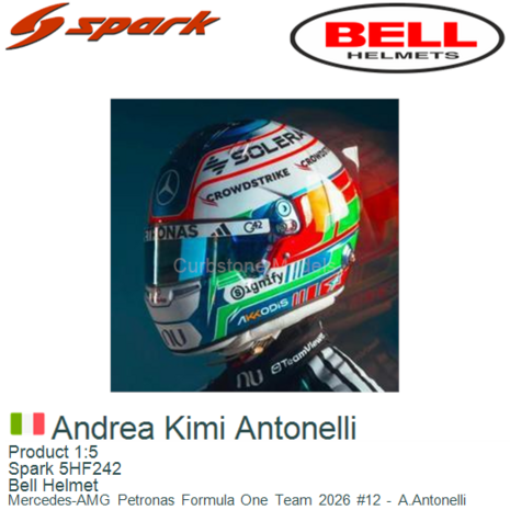 Product 1:5 | Spark 5HF242 | Bell Helmet | Mercedes-AMG Petronas Formula One Team 2026 #12 - A.Antonelli