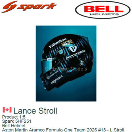 Product 1:5 | Spark 5HF251 | Bell Helmet | Aston Martin Aramco Formula One Team 2026 #18 - L.Stroll
