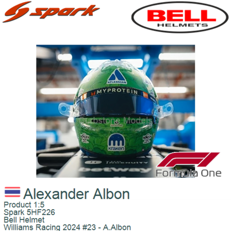 Product 1:5 | Spark 5HF226 | Bell Helmet | Williams Racing 2024 #23 - A.Albon