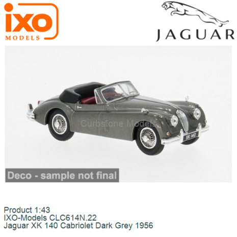 Product 1:43 | IXO-Models CLC614N.22 | Jaguar XK 140 Cabriolet Dark Grey 1956