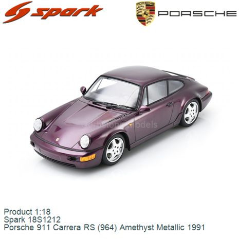 Product 1:18 | Spark 18S1212 | Porsche 911 Carrera RS (964) Amethyst Metallic 1991