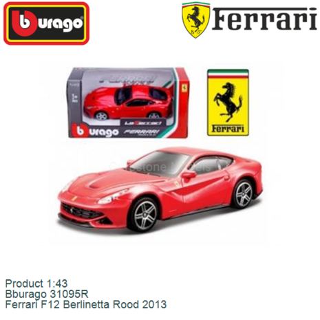 Product 1:43 | Bburago 31095R | Ferrari F12 Berlinetta Rood 2013