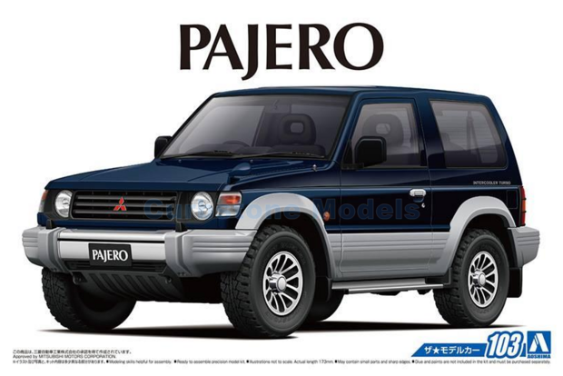Product 1:24 | Aoshima AO05697 | Mitsubishi Pajero XR-II Blue 1991