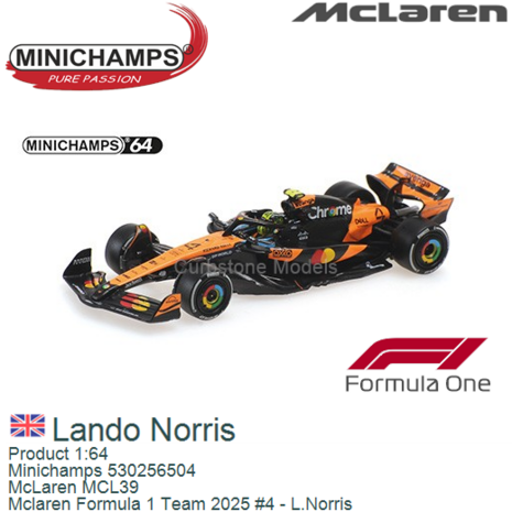 Product 1:64 | Minichamps 530256504 | McLaren MCL39 | Mclaren Formula 1 Team 2025 #4 - L.Norris