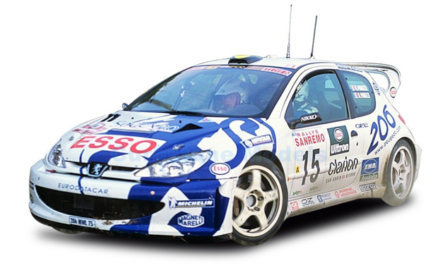 Product 1:18 | Sunstar 3863 | Peugeot 206 WRC 1999 #15 - G.Panizzi - H.Panizzi