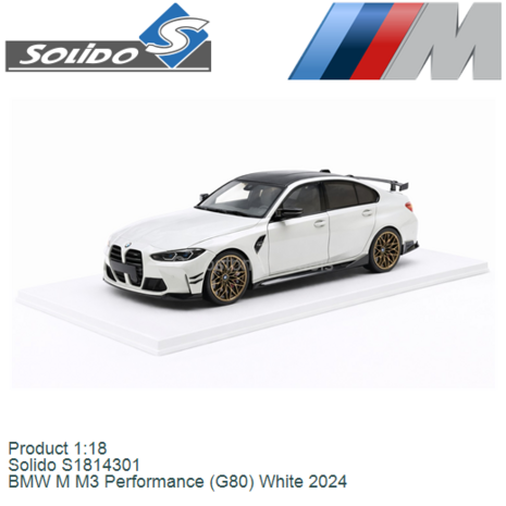 Product 1:18 | Solido S1814301 | BMW M M3 Performance (G80) White 2024