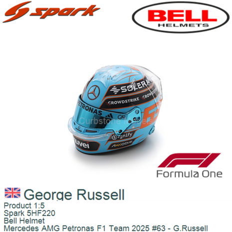 Product 1:5 | Spark 5HF220 | Bell Helmet | Mercedes AMG Petronas F1 Team 2025 #63 - G.Russell