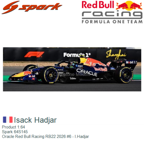 Product 1:64 | Spark 64S145 | Oracle Red Bull Racing RB22 2026 #6 - I.Hadjar