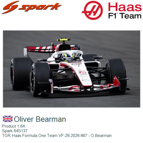 Product 1:64 | Spark 64S137 | TGR Haas Formula One Team VF-26 2026 #87 - O.Bearman