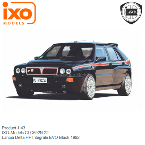 Product 1:43 | IXO-Models CLC692N.22 | Lancia Delta HF Integrale EVO Black 1992