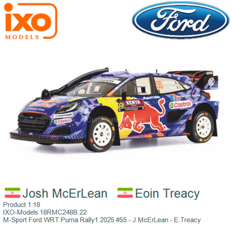 Product 1:18 | IXO-Models 18RMC248B.22 | M-Sport Ford WRT Puma Rally1 2025 #55 - J.McErLean - E.Treacy