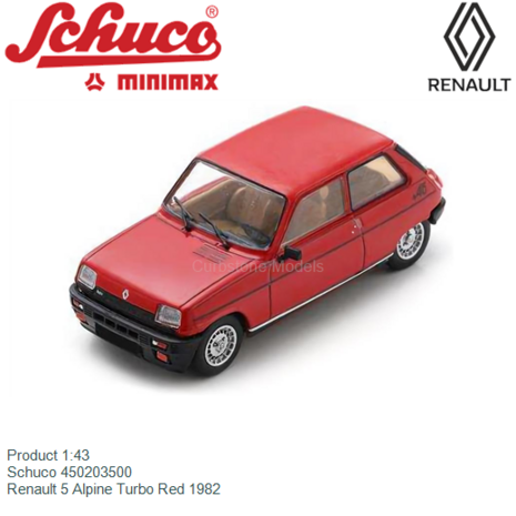 Product 1:43 | Schuco 450203500 | Renault 5 Alpine Turbo Red 1982