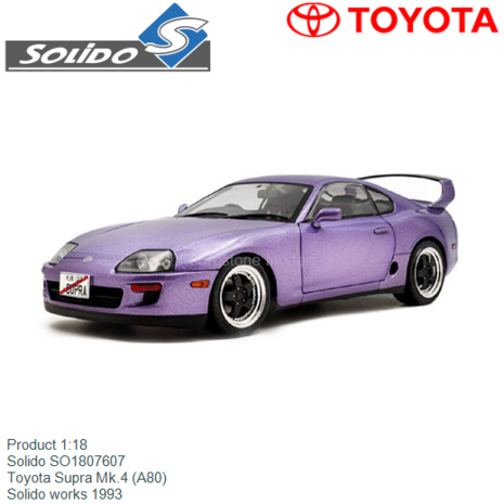 Product 1:18 | Solido SO1807607 | Toyota Supra Mk.4 (A80) | Solido works 1993
