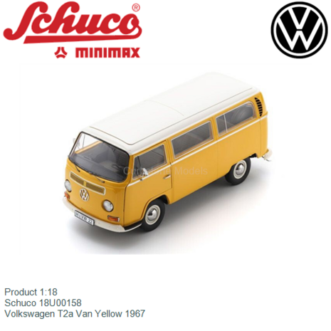 Product 1:18 | Schuco 18U00158 | Volkswagen T2a Van Yellow 1967