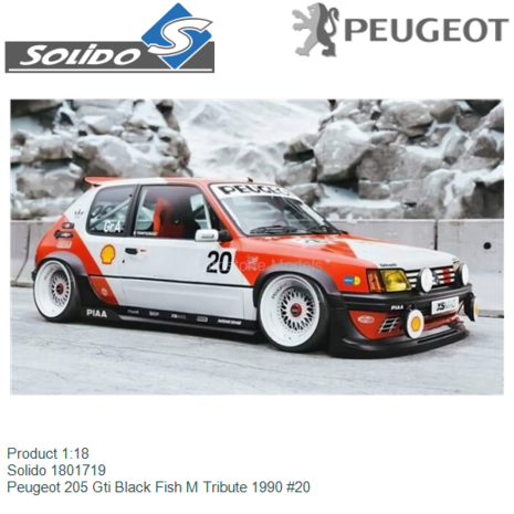 Product 1:18 | Solido 1801719 | Peugeot 205 Gti Black Fish M Tribute 1990 #20