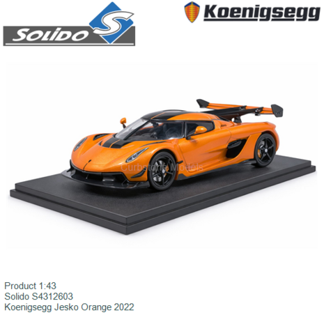 Product 1:43 | Solido S4312603 | Koenigsegg Jesko Orange 2022