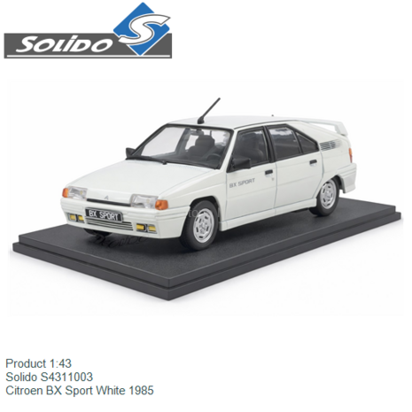 Product 1:43 | Solido S4311003 | Citroen BX Sport White 1985
