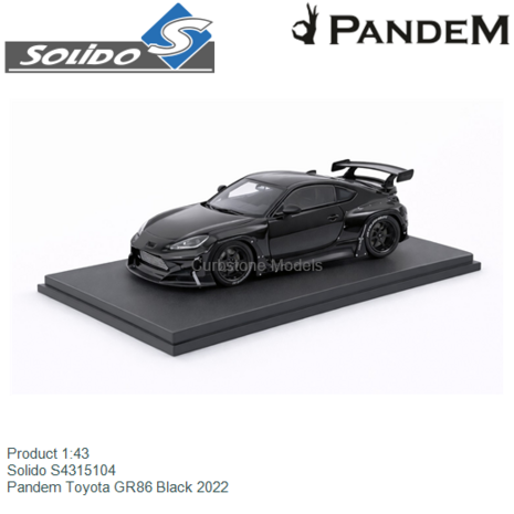 Product 1:43 | Solido S4315104 | Pandem Toyota GR86 Black 2022