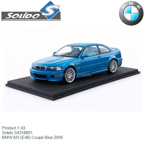Product 1:43 | Solido S4318601 | BMW M3 (E46) Coup&eacute; Blue 2000