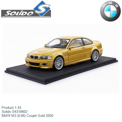 Product 1:43 | Solido S4318602 | BMW M3 (E46) Coup&eacute; Gold 2000
