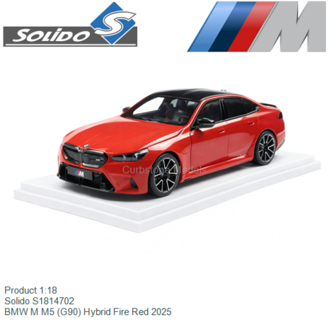 Product 1:18 | Solido S1814702 | BMW M M5 (G90) Hybrid Fire Red 2025
