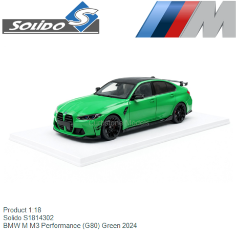 Product 1:18 | Solido S1814302 | BMW M M3 Performance (G80) Green 2024