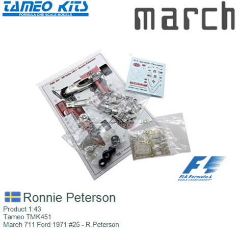 Product 1:43 | Tameo TMK451 | March 711 Ford 1971 #25 - R.Peterson